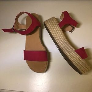 Top shop hot pink platform sandals